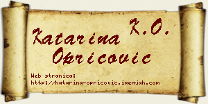 Katarina Opricović vizit kartica